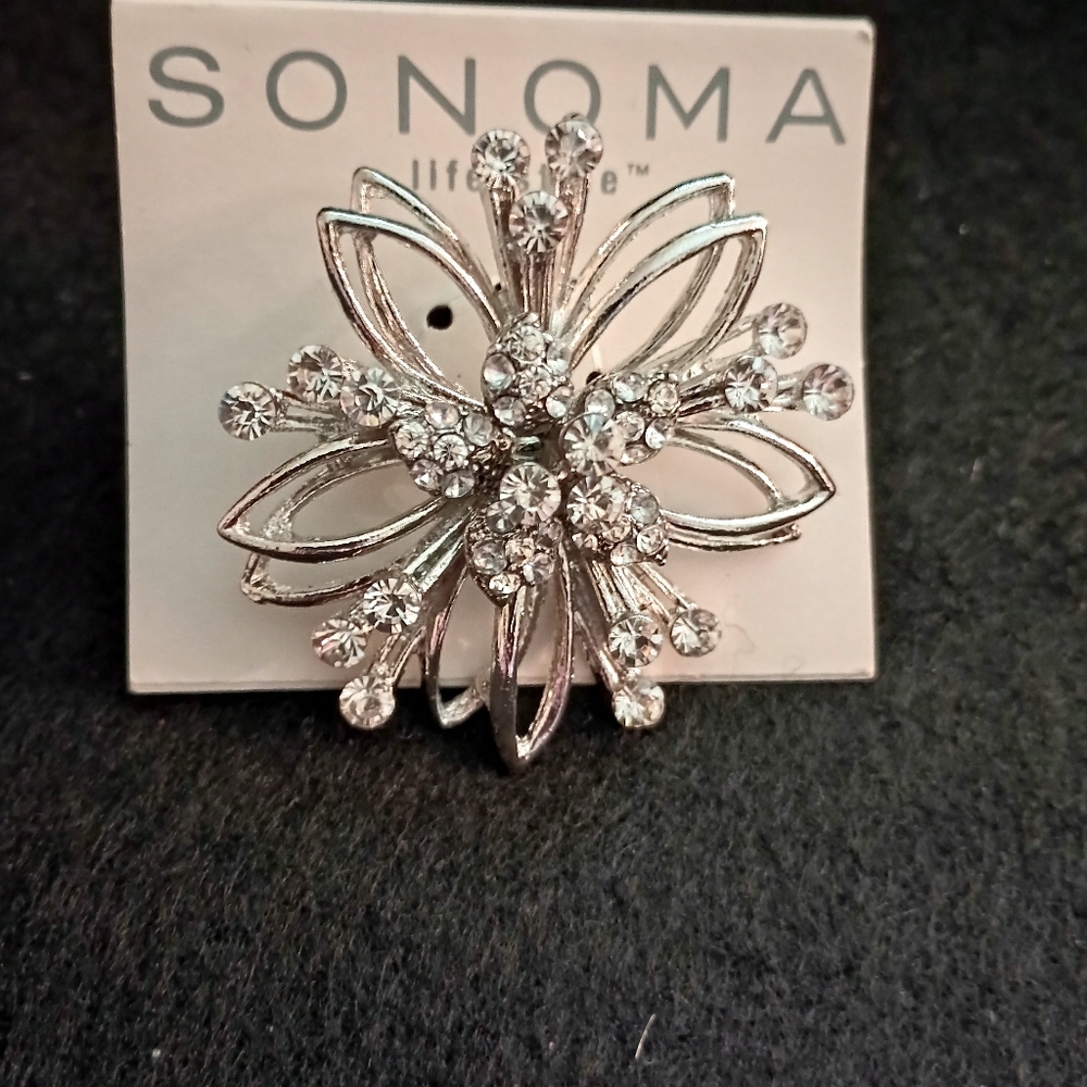 Sonoma Silver Crystal Petal Brooch